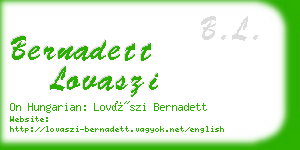 bernadett lovaszi business card